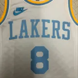 Lakers BRYANT #8 White Retro NBA Jerseys
