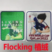 植绒 FIFA WORLD CUP QATAR 2022 Cartoon Flocking Patch (You can buy it alone OR tell us which jersey to print it on. )  世界杯 足球小将 植绒