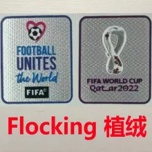 植绒 FIFA WORLD CUP QATAR 2022 White And White Flocking Patch (You can buy it alone OR tell us which jersey to print it on. )  世界杯白+白 植绒