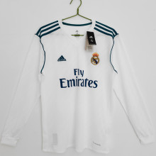 2017/18 RM Home White Retro Long Sleeve Soccer Jersey