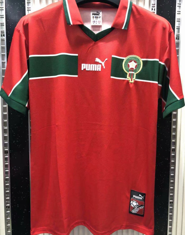 1998 Morocco Red Retro Soccer Jersey