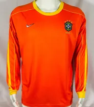 1998 Brazil GK Orange Retro Long Sleeve Jersey