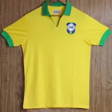1958 Brazil Home Yellow Retro Soccer Jersey