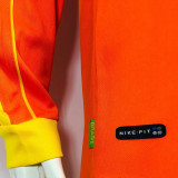 1998 Brazil GK Orange Retro Long Sleeve Jersey