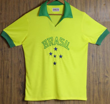 1958 Brazil Home Yellow Retro Soccer Jersey