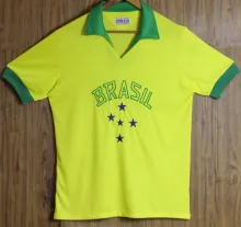 1958 Brazil Home Yellow Retro Soccer Jersey