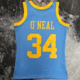 2001/02 Lakers ONEAL #34 Blue Retro NBA Jerseys 热压