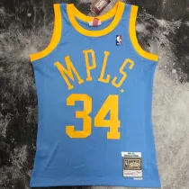 2001/02 Lakers ONEAL #34 Blue Retro NBA Jerseys 热压