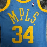 2001/02 Lakers ONEAL #34 Blue Retro NBA Jerseys 热压