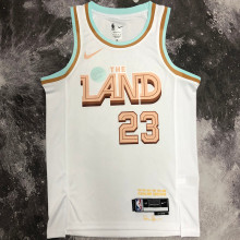 Cleveland JAMES #23 White City Edition NBA Jerseys