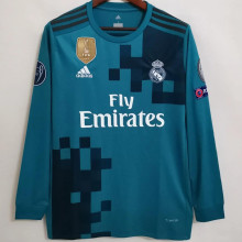 2017/18 RM 3rd Retro Long Sleeve Fans Soccer Jersey (Have All Patch 2017+12 全臂章)