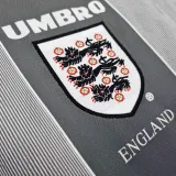 1996 England Away Grey Retro Long Sleeve  Jersey