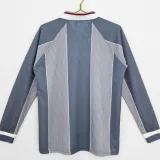 1996 England Away Grey Retro Long Sleeve  Jersey