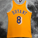 2023 Lakers BRYANT #8 Yellow Retro NBA Jerseys 热压