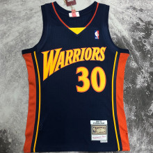 2009/10 Warriors CURRY #30 Purplish Blue Retro NBA Jerseys 热压