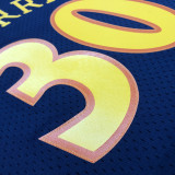 2009/10 Warriors CURRY #30 Purplish Blue Retro NBA Jerseys 热压