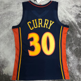 2009/10 Warriors CURRY #30 Purplish Blue Retro NBA Jerseys 热压