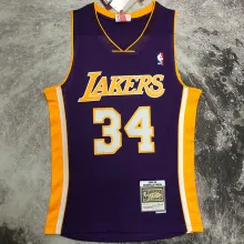 1999/00 Lakers ONEAL #8 purple Retro NBA Jerseys热压