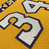 1999/00 Lakers ONEAL #34 Yellow Retro NBA Jerseys 热压