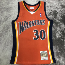 2009/10 Warriors CURRY #30 Orange Retro NBA Jerseys 热压