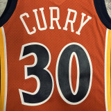 2009/10 Warriors CURRY #30 Orange Retro NBA Jerseys 热压