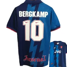 BERGKAMP #10  1995/96 ARS Away Blue Retro Jersey (有背号下英文) ★★