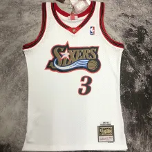 1997/98 76ers IVERSON #3 Retro White NBA Jerseys热压