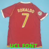 2006-07 M Utd Home Red Long Sleeve Retro Soccer Jersey