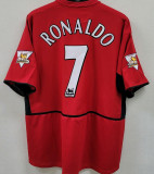 RONALDO #7 M Utd Home Retro Jersey 2002/04 (Have Patch 带CHAMPIONS 2002-2003 金 英超双臂章 FA Premier League Font 英超字体 ) ★★