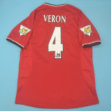2000/02 M Utd Home Red Retro Soccer Jersey