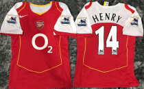 HENRY #14 ARS Home Retro Jersey 2004/05 (Have Patch 带2003-2004 金双臂章 FA Premier League Font 英超字体 ) ★★