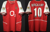 BERGKAMP #10 ARS Home Retro Jersey 2002/04  (Have Patch 带 2001-2002 金双臂章 FA Premier League Font 英超字体 ) ★★