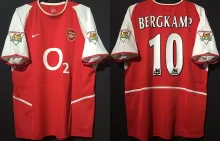 BERGKAMP #10 ARS Home Retro Jersey 2002/04  (Have Patch 带 2001-2002 金双臂章 FA Premier League Font 英超字体 ) ★★