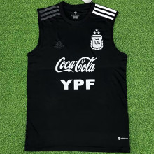 2023 Argentina Black 3 Stars Vest Jersey 3星 背后有广告 胸前两横条广告