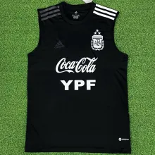 2023 Argentina Black 3 Stars Vest Jersey 3星 背后有广告 胸前两横条广告