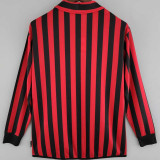 1999/2000 AC Milan Home Long Sleeve Retro Soccer Jersey