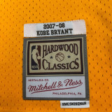 2007/08 Lakers BRYANT #24 Retro Yellow NBA Jerseys热压