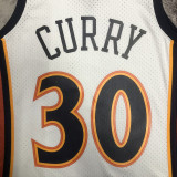 2007/08 Warriors CURRY #30 Retro White NBA Jerseys热压
