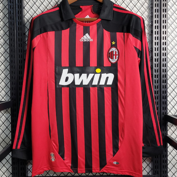 2007/08 AC Milan Home Long Sleeve Retro Jersey