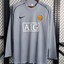 2007/08 M Utd Gray Goalkeeper Long Sleeve Retro Jersey
