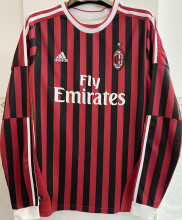 2011/12 AC Milan Home Long Sleeve Retro Jersey