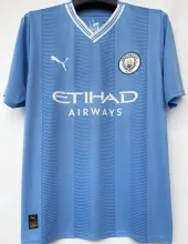 2023/24 Man City 1:1 Quality Home Blue Fans Soccer Jersey