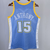 2003/04 Nuggets ANTHONY #15 Daby Blue Retro NBA Jerseys 热压