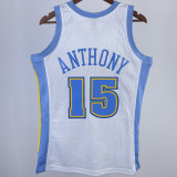 2003/04 Nuggets ANTHONY #15 White Retro NBA Jerseys 热压