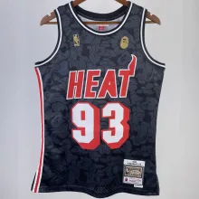 1993 Miami Heat BAPE×M&N #93 Black  NBA Jerseys