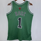 2008/09 Bulls ROSE #1 Green Retro NBA Jerseys 热压