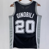 2002/03 Spurs GINOBILI #20 Black Retro NBA Jerseys 热压