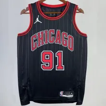 2023/24 Bulls RODMAN #91 Black NBA Jerseys 热压