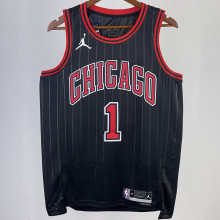 2023/24 Bulls ROSE #1 Black NBA Jerseys 热压