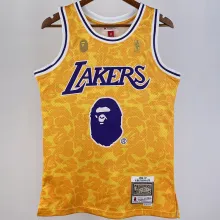 1996/97 Lakers BAPE×M&N #93 Yellow NBA Jerseys